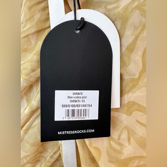 Mistress Rocks Olive Print Ruffle Mini Dress NWT - Picture 12 of 12
